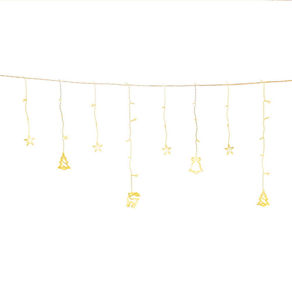 3m Battery Christmas Icicle Lights 138 LED - Warm White - Homecoze