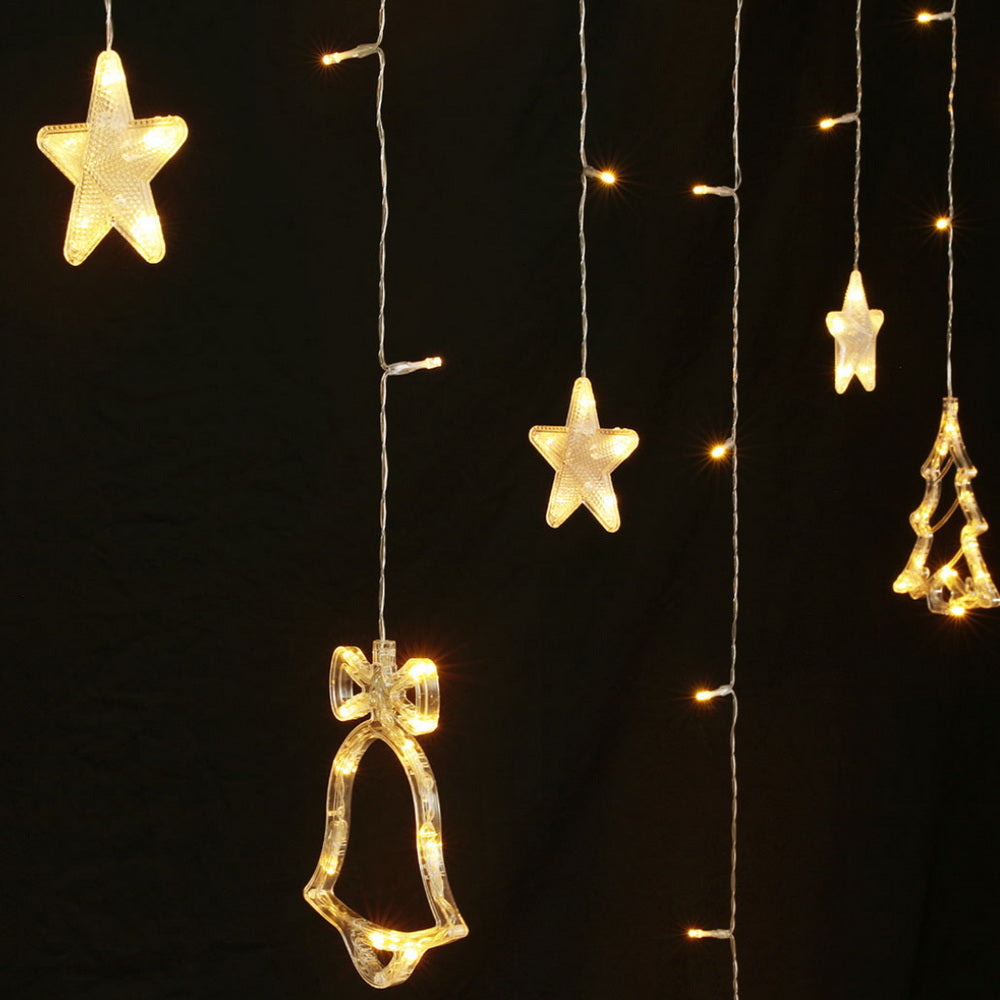 3m Battery Christmas Icicle Lights 138 LED - Warm White - Homecoze