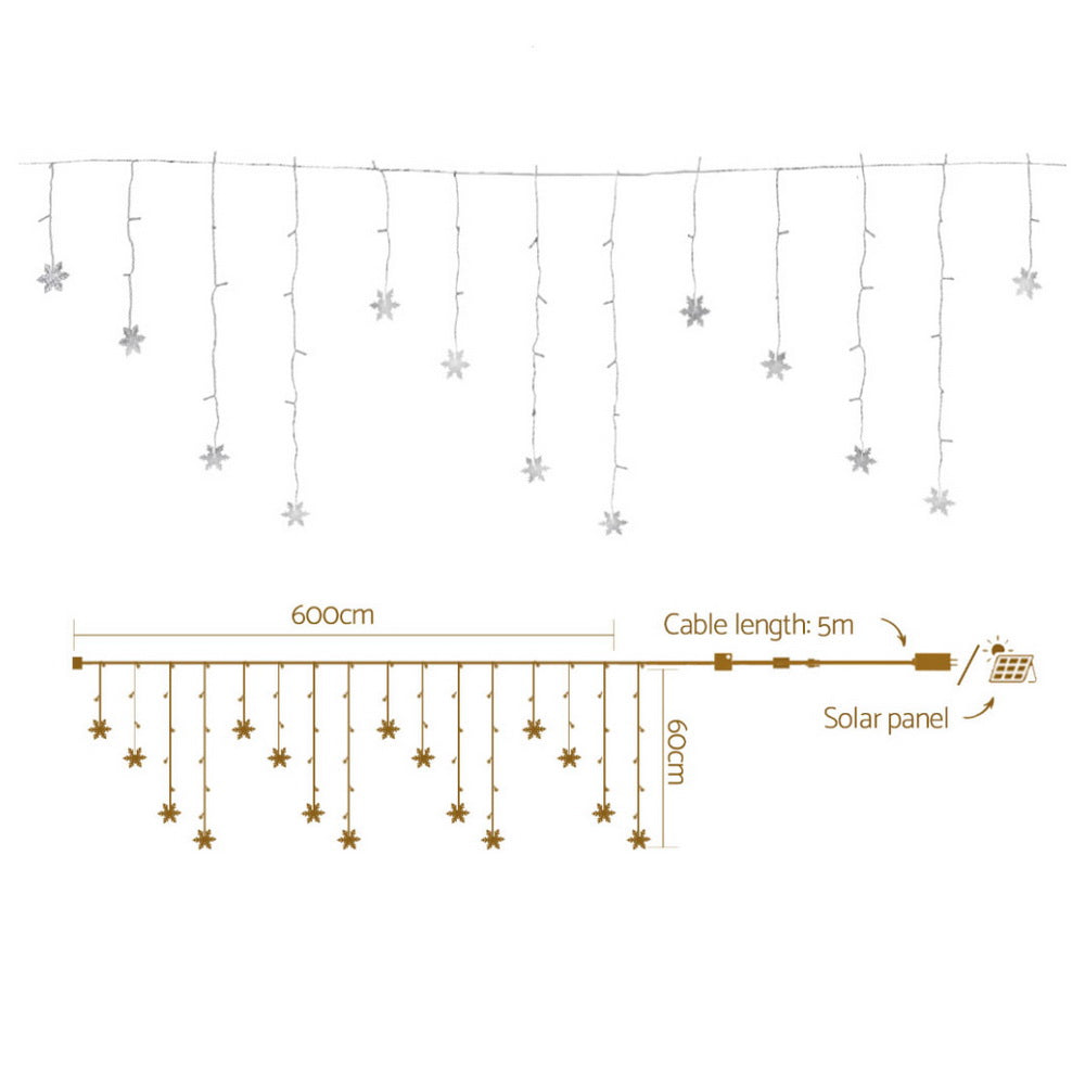 6m Christmas Icicle Lights 160 LED - Cool White - Homecoze