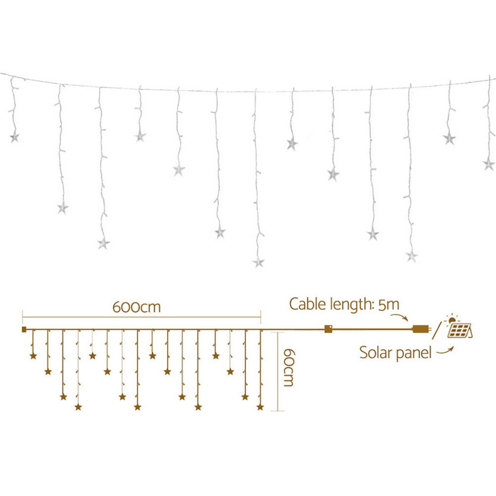6m Christmas Icicle Lights 160 LED - Warm White - Homecoze