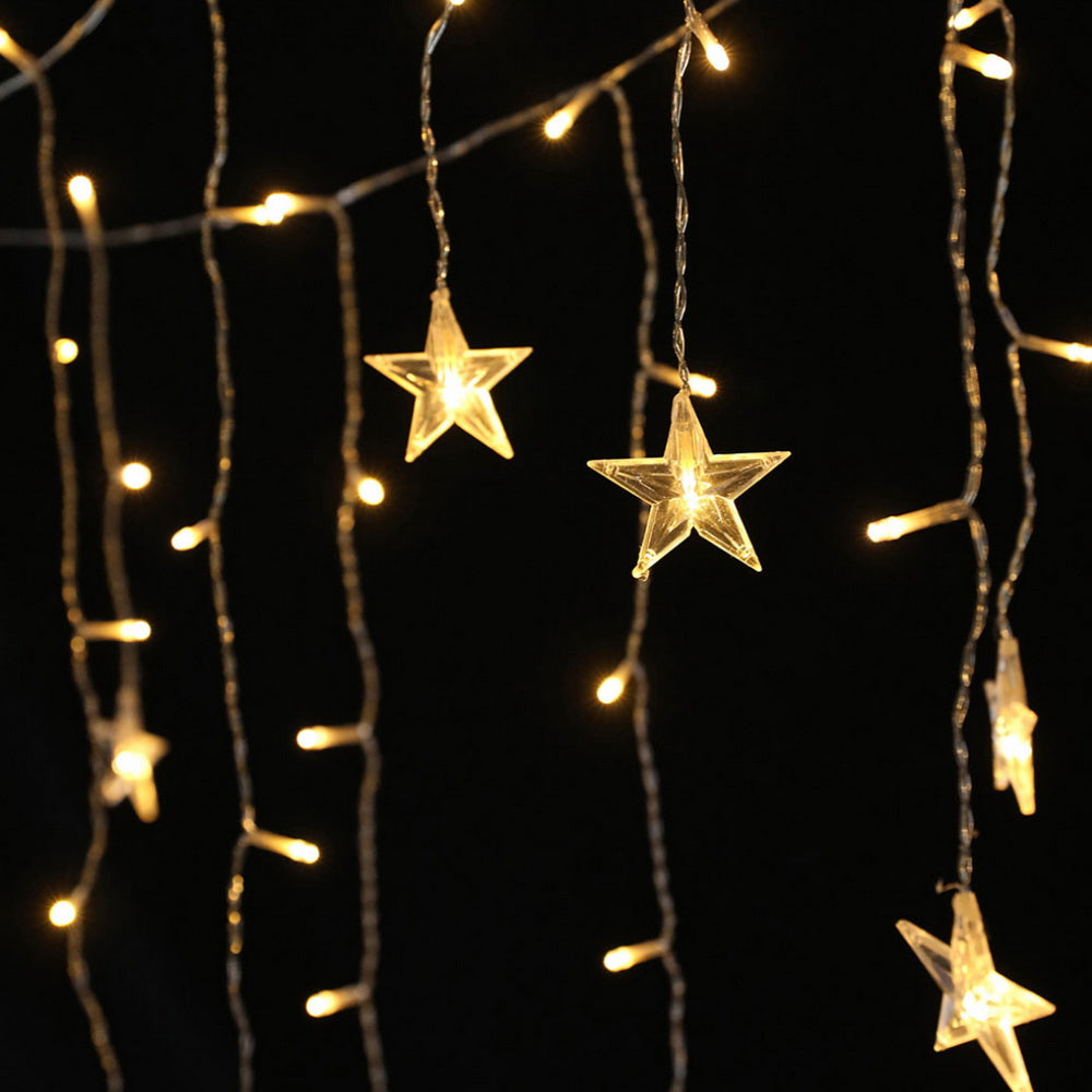 6m Christmas Icicle Lights 160 LED - Warm White - Homecoze