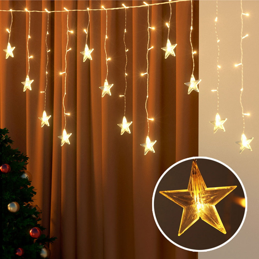 6m Christmas Icicle Lights 160 LED - Warm White - Homecoze