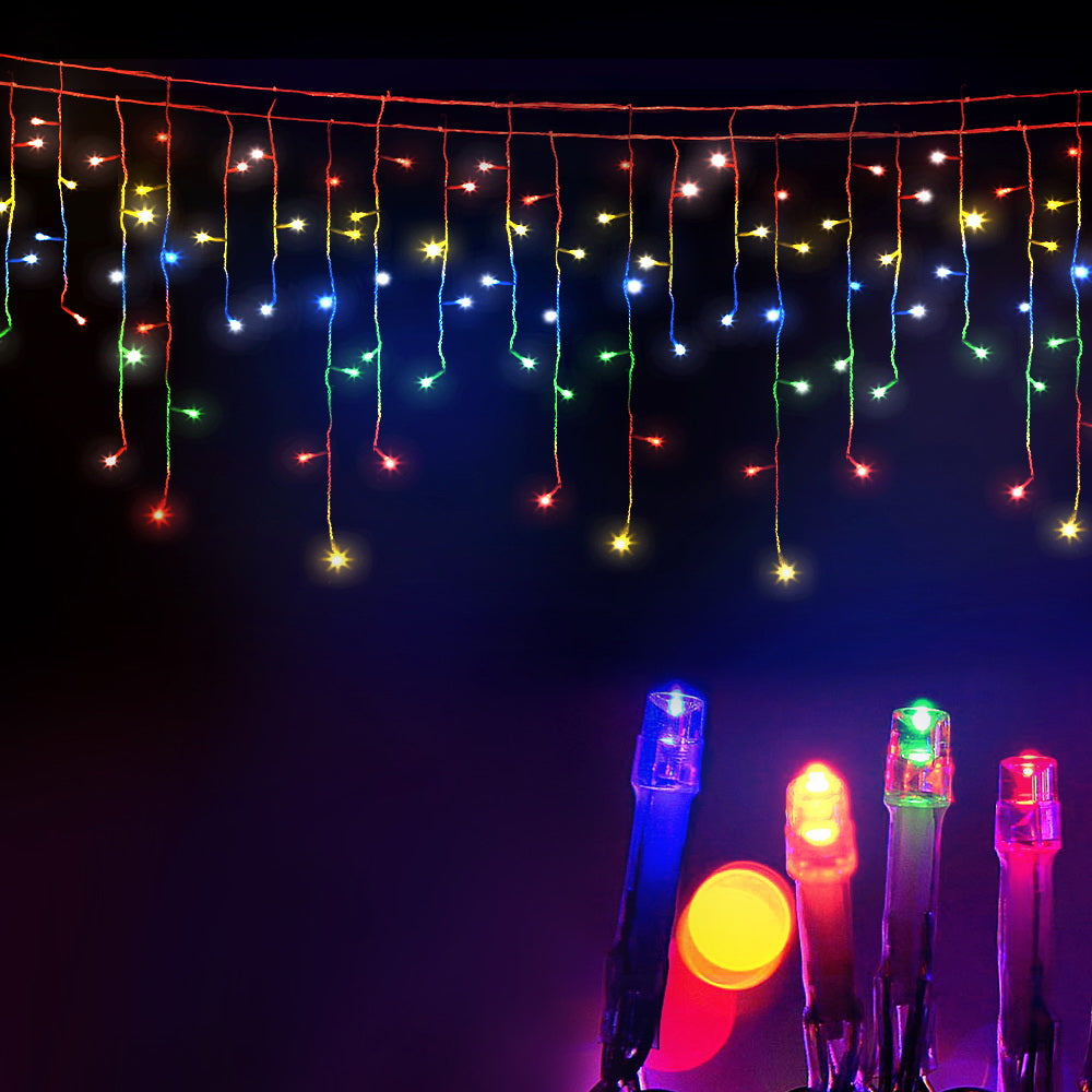 20m Icicle Christmas Lights 800 LED - Multicolour