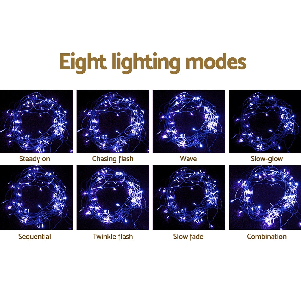 20m Icicle Christmas Lights 800 LED - Blue & White