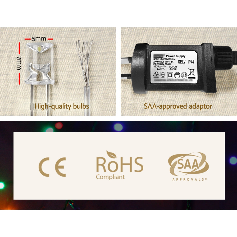 20m Icicle Christmas Lights 800 LED - Blue & White