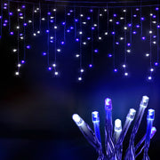 20m Icicle Christmas Lights 800 LED - Blue & White