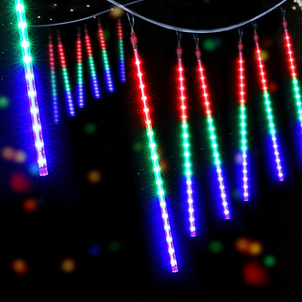 Jingle Jollys 7M Christmas Lights Shower Light 288 LED Icicle Falling Metor - Homecoze