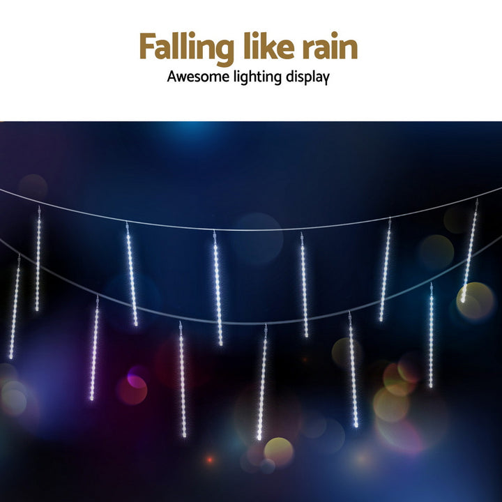 Jingle Jollys 7M Christmas Lights Shower Light 288 LED Icicle Falling Metor - Homecoze