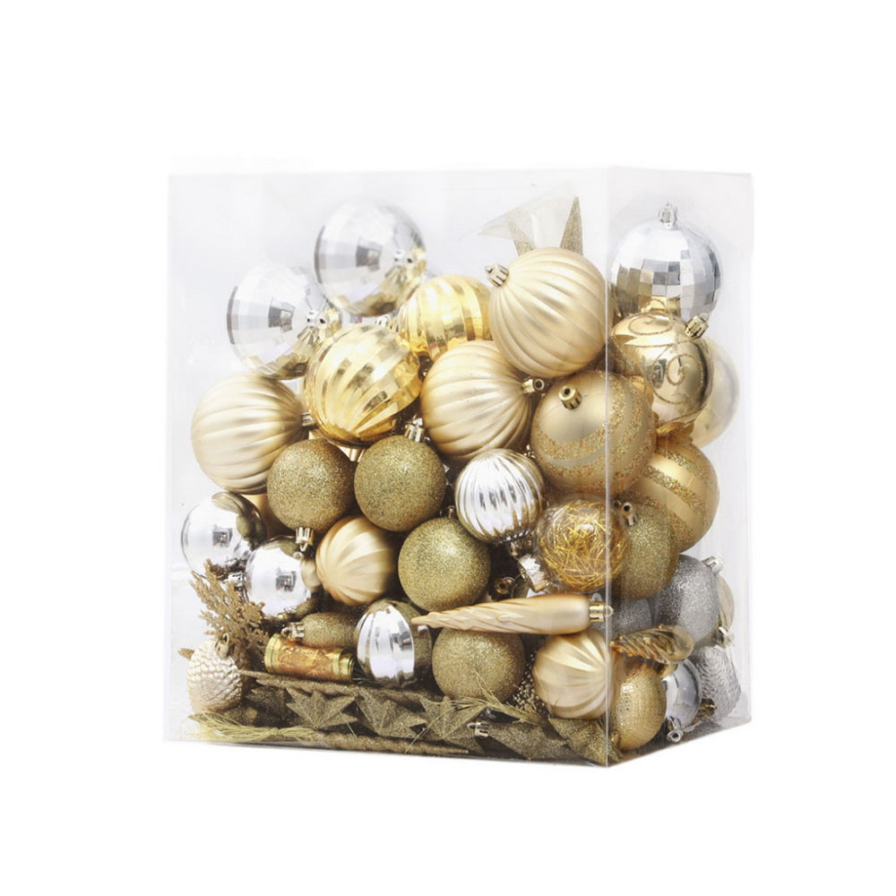 125PC Christmas Tree Baubles Decoration Set - Gold & Silver