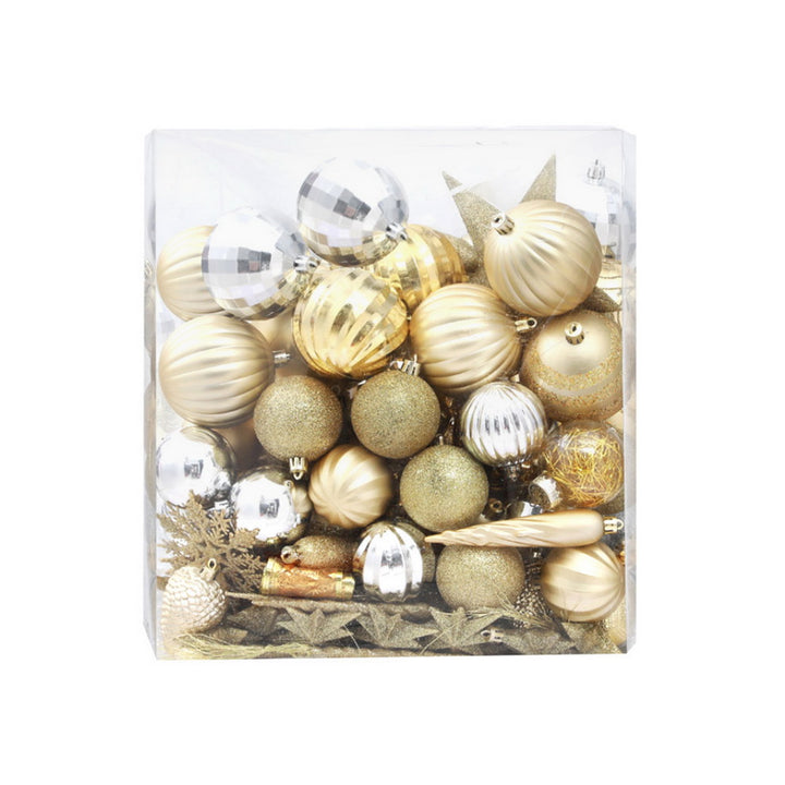 125PC Christmas Tree Baubles Decoration Set - Gold & Silver