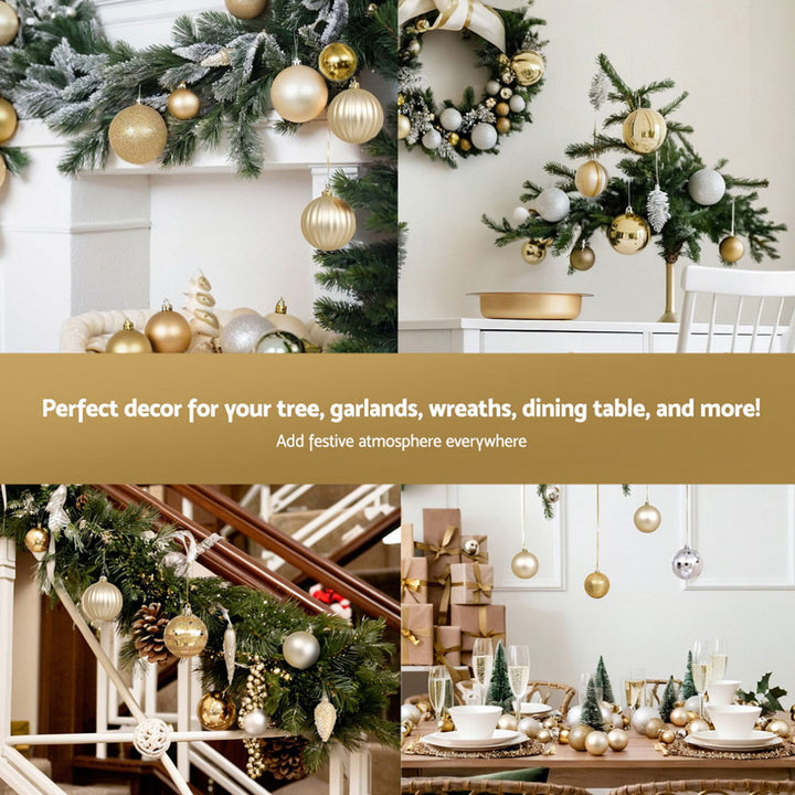 125PC Christmas Tree Baubles Decoration Set - Gold & Silver