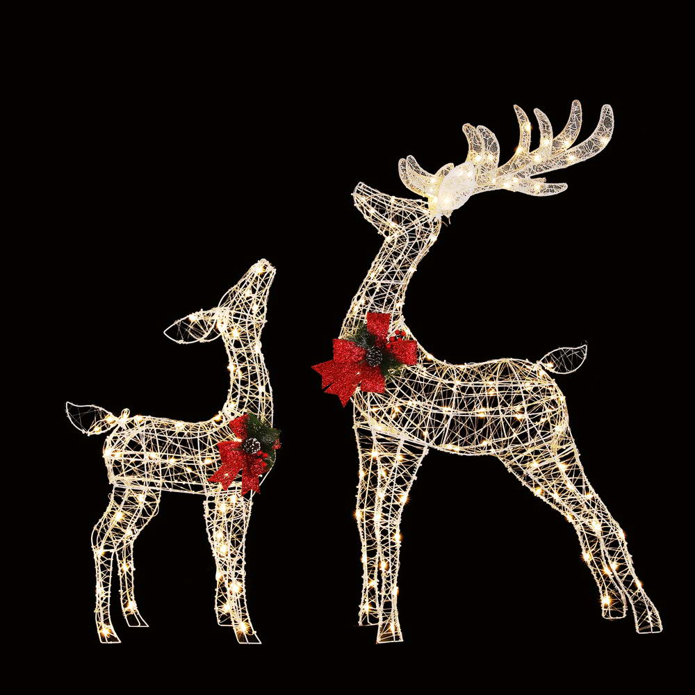 2 PC Christmas Reindeer Set 3D Motif Lights LED - Homecoze