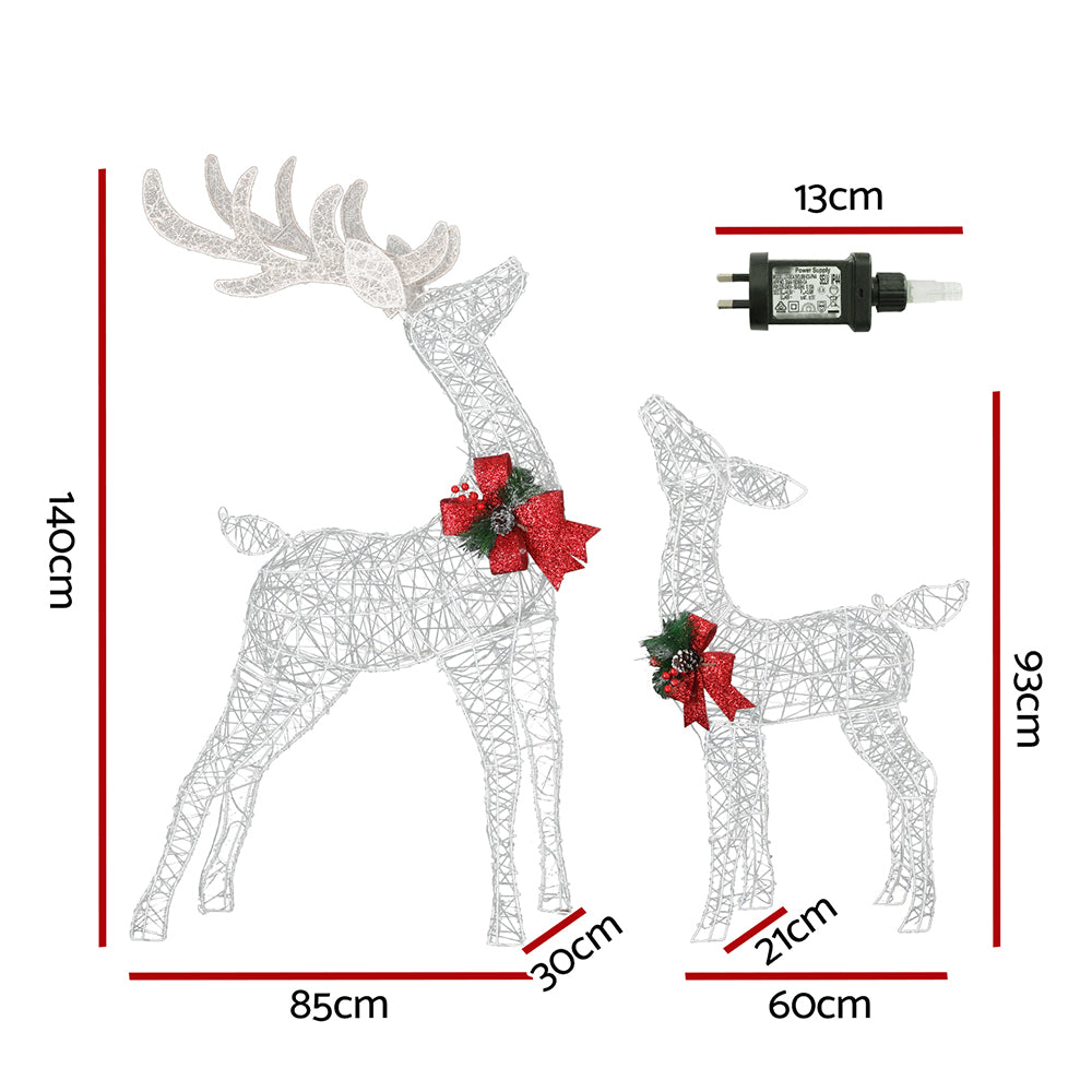 2 PC Christmas Reindeer Set 3D Motif Lights LED - Homecoze