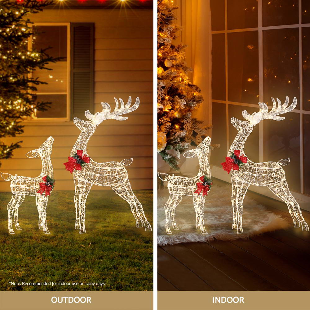 2 PC Christmas Reindeer Set 3D Motif Lights LED - Homecoze