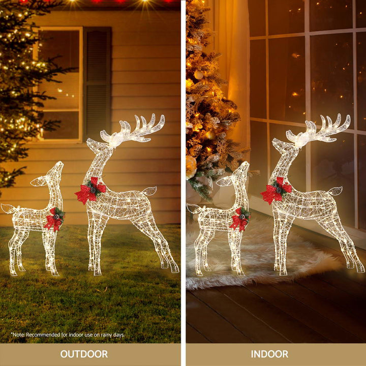 2 PC Christmas Reindeer Set 3D Motif Lights LED