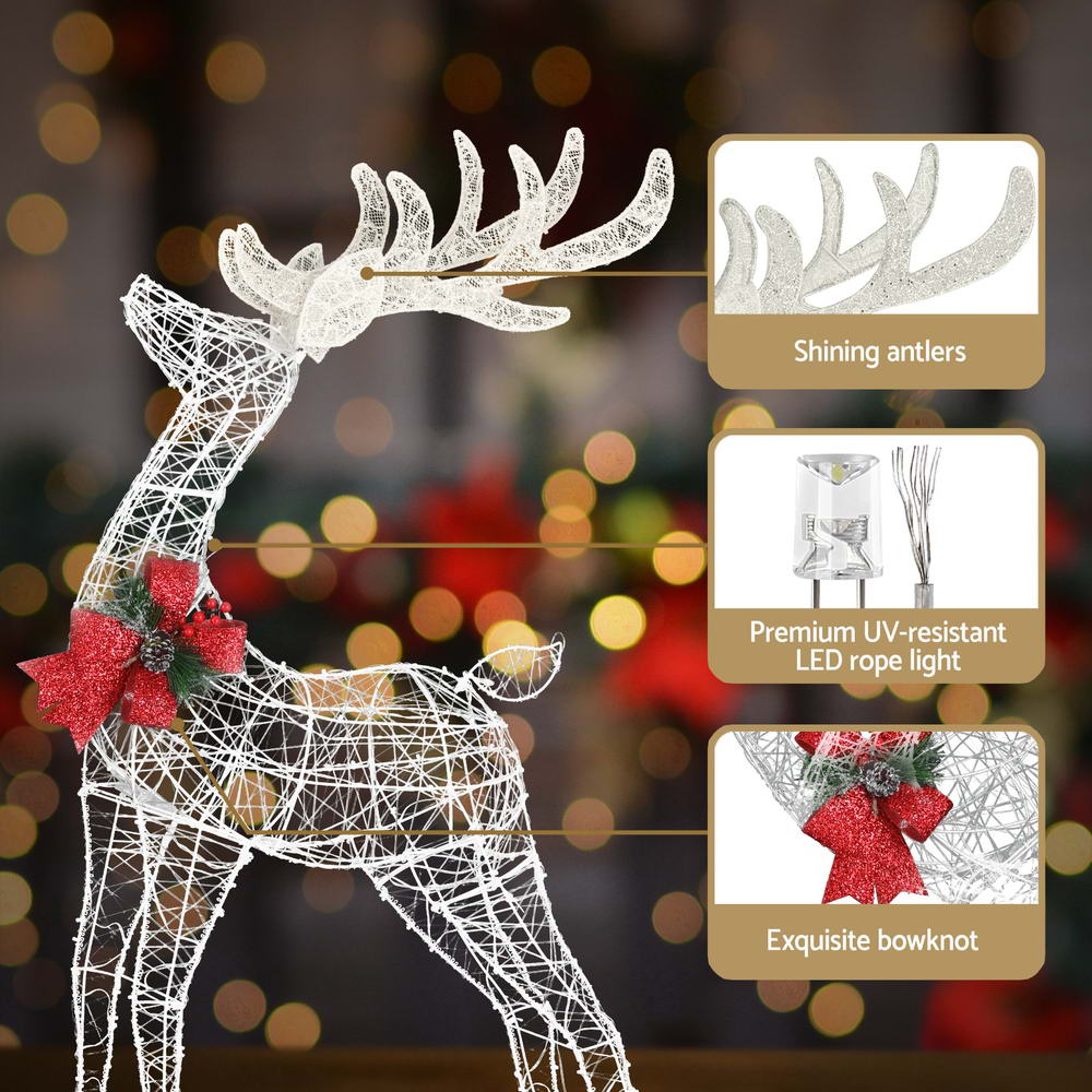 2 PC Christmas Reindeer Set 3D Motif Lights LED - Homecoze