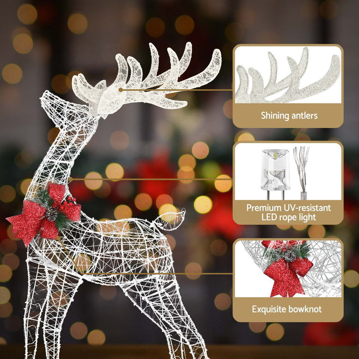 2 PC Christmas Reindeer Set 3D Motif Lights LED