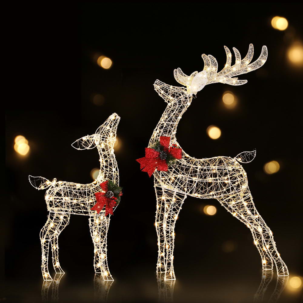 2 PC Christmas Reindeer Set 3D Motif Lights LED