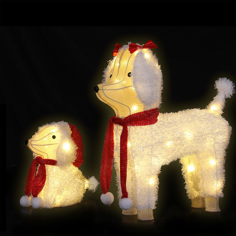 Jingle Jollys Christmas Lights 60 LED Fairy Light 2pcs Dog Decorations Set - Homecoze