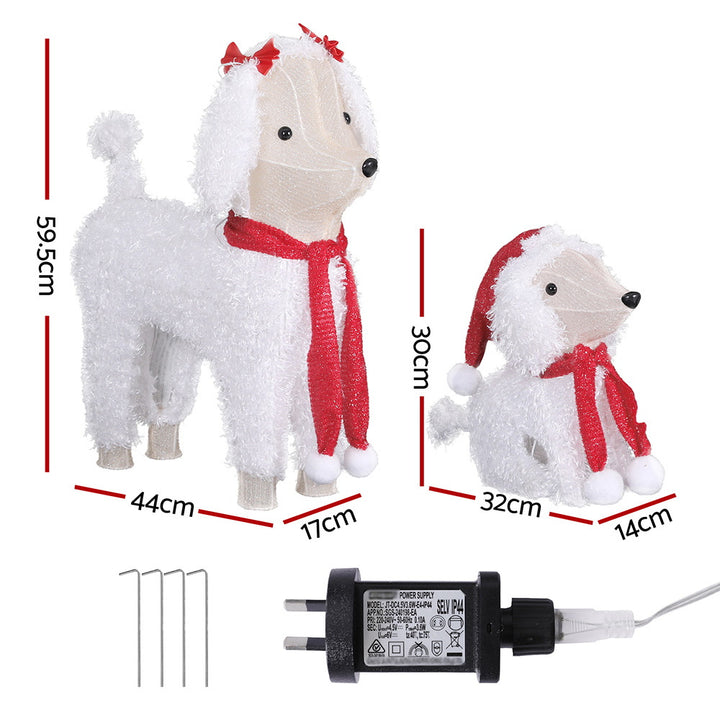 Jingle Jollys Christmas Lights 60 LED Fairy Light 2pcs Dog Decorations Set - Homecoze