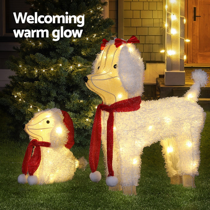 Jingle Jollys Christmas Lights 60 LED Fairy Light 2pcs Dog Decorations Set - Homecoze
