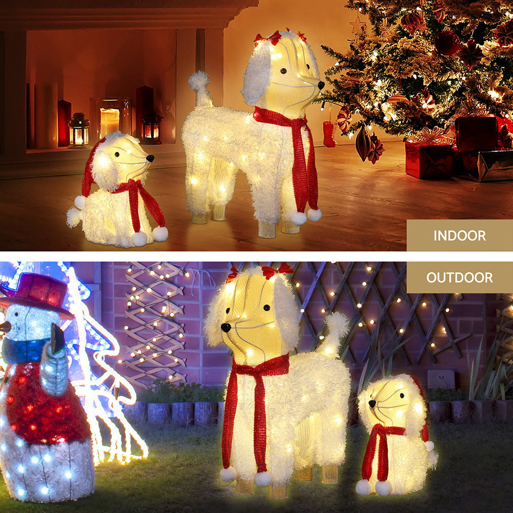 Jingle Jollys Christmas Lights 60 LED Fairy Light 2pcs Dog Decorations Set - Homecoze
