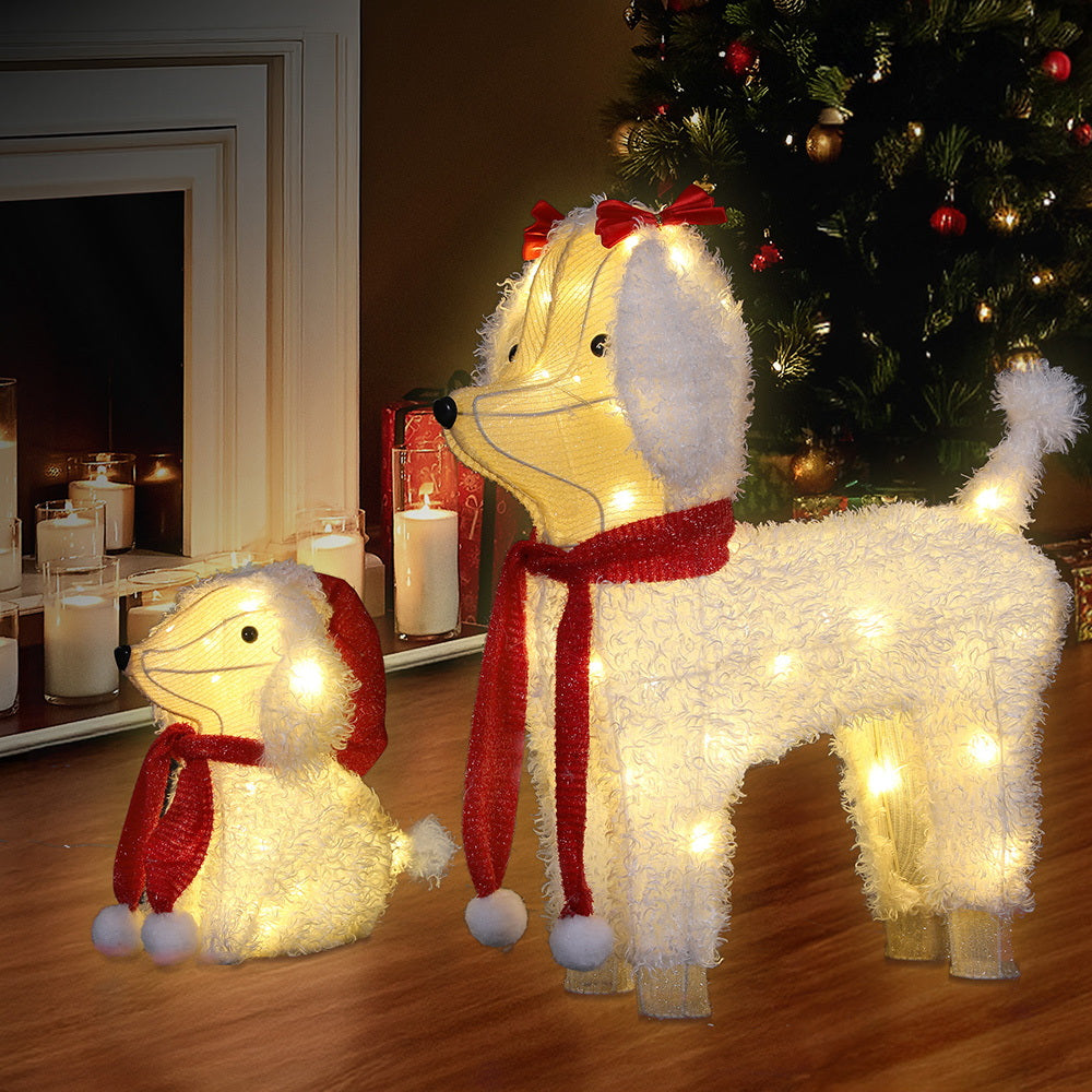 Jingle Jollys Christmas Lights 60 LED Fairy Light 2pcs Dog Decorations Set - Homecoze
