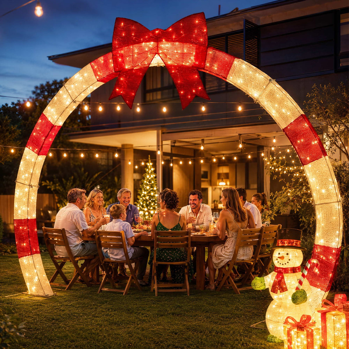 2.5m Pre-Lit Christmas Archway 330 LED - Warm White