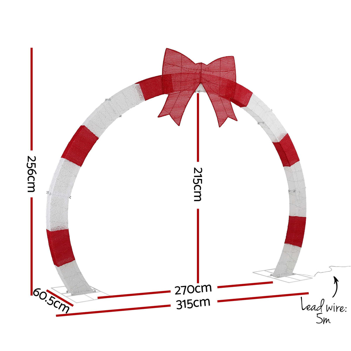 2.5m Pre-Lit Christmas Archway 330 LED - Warm White