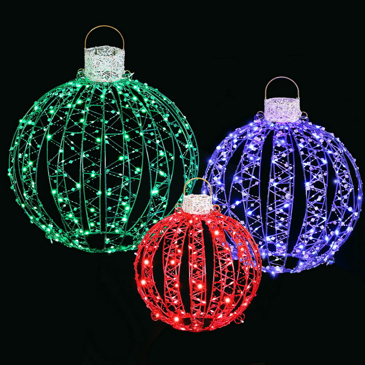 Jingle Jollys Christmas Lights 320 LED Fairy Light 3pcs Ball Decorations Set - Homecoze