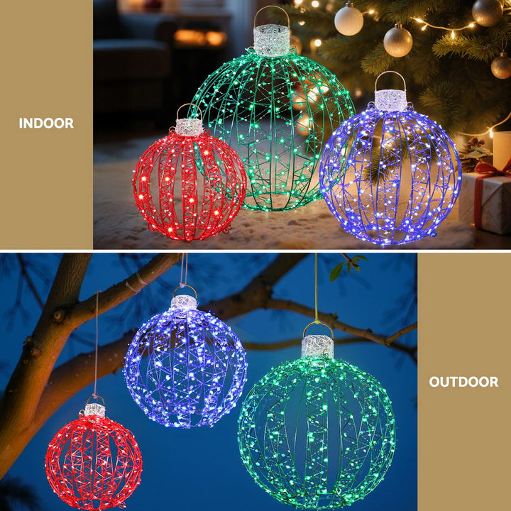 Jingle Jollys Christmas Lights 320 LED Fairy Light 3pcs Ball Decorations Set - Homecoze