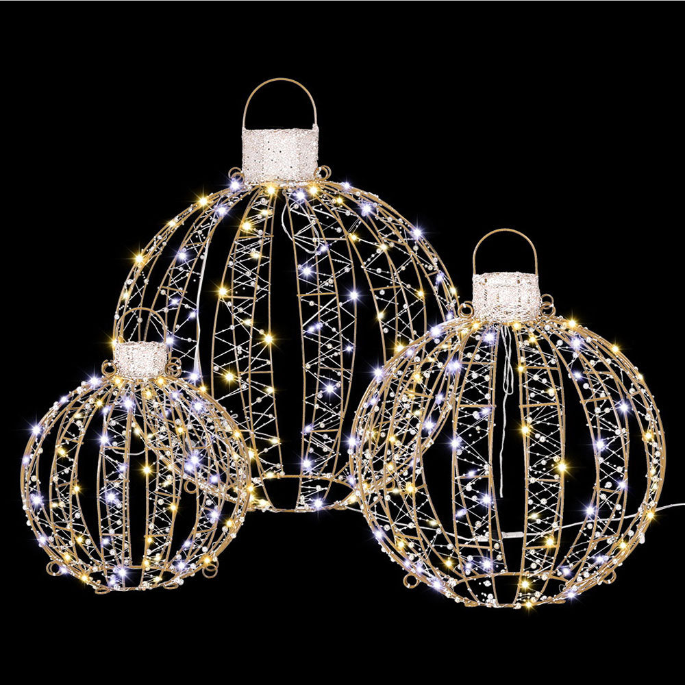 3 PC Christmas Baubles 3D Motif Lights LED - Homecoze