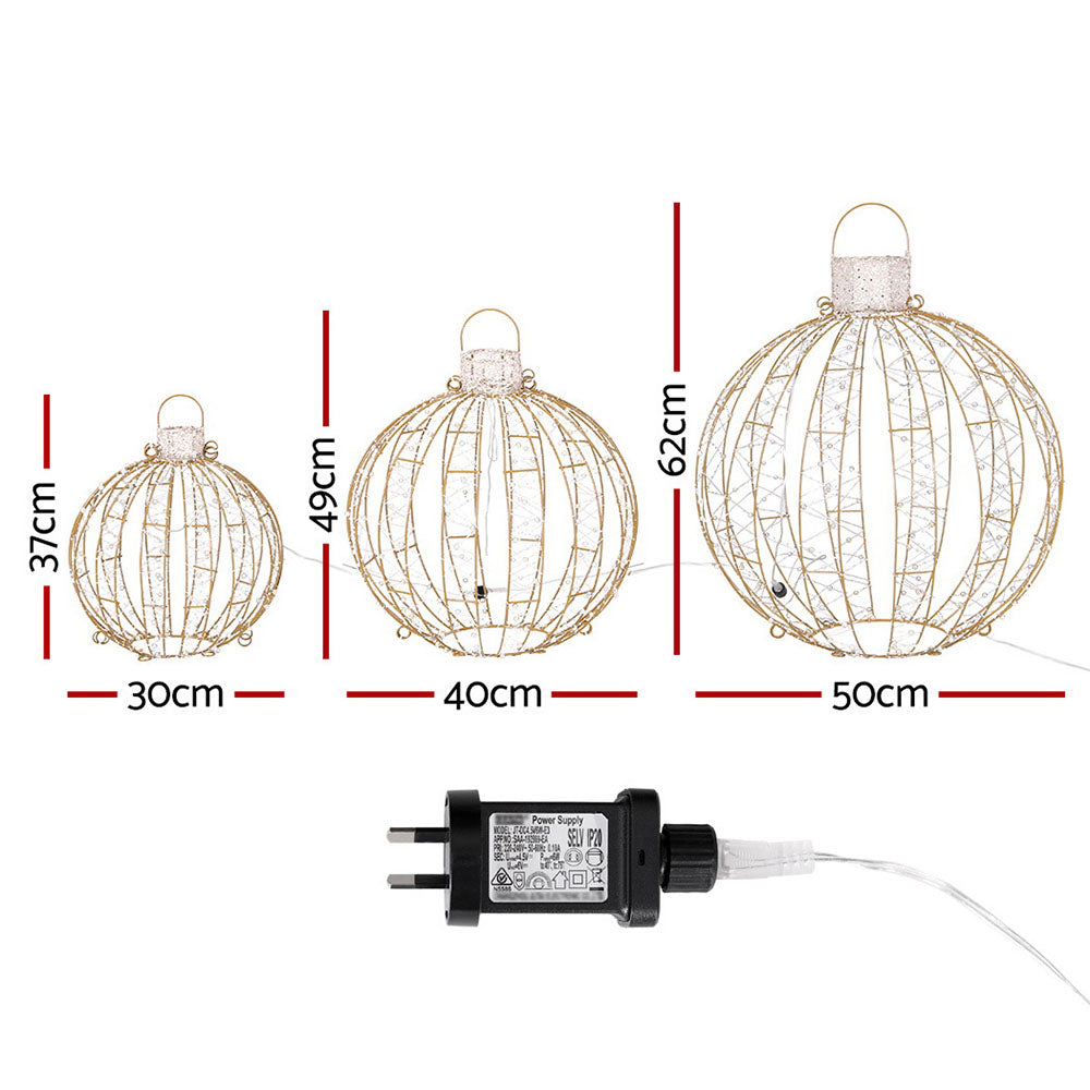 3 PC Christmas Baubles 3D Motif Lights LED - Homecoze