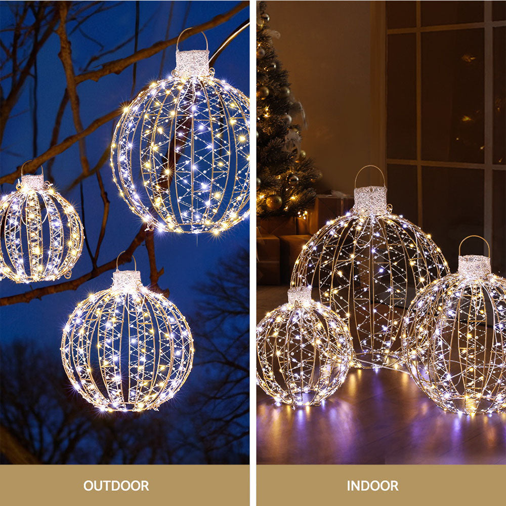 3 PC Christmas Baubles 3D Motif Lights LED - Homecoze