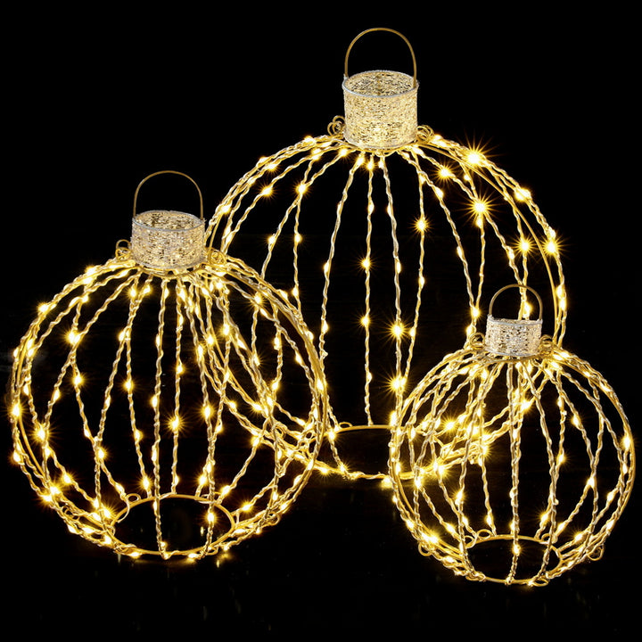 Jingle Jollys Christmas Lights 320 LED Fairy Light 3pcs Ball Decorations Set - Homecoze