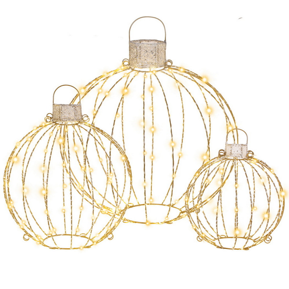 Jingle Jollys Christmas Lights 320 LED Fairy Light 3pcs Ball Decorations Set - Homecoze