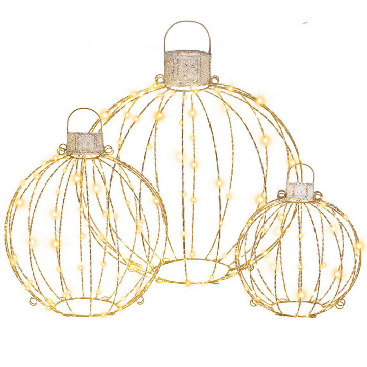 Jingle Jollys Christmas Lights 320 LED Fairy Light 3pcs Ball Decorations Set - Homecoze