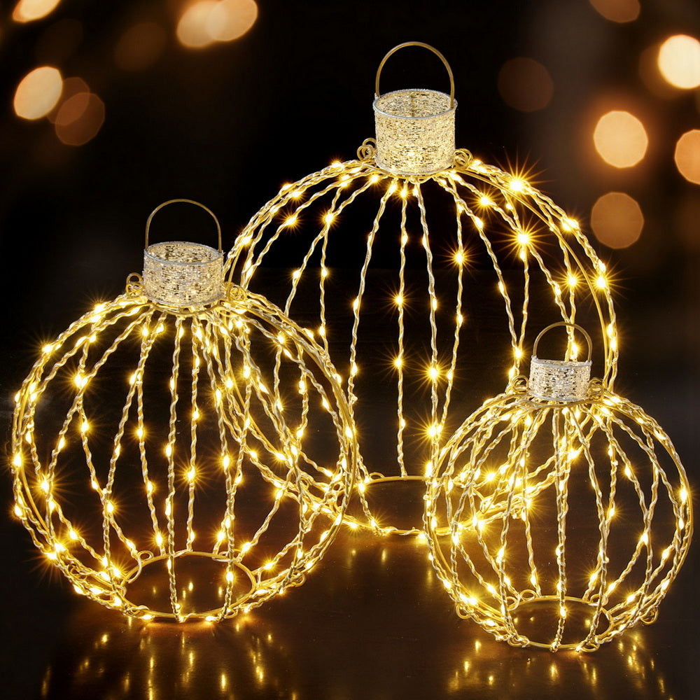Jingle Jollys Christmas Lights 320 LED Fairy Light 3pcs Ball Decorations Set - Homecoze
