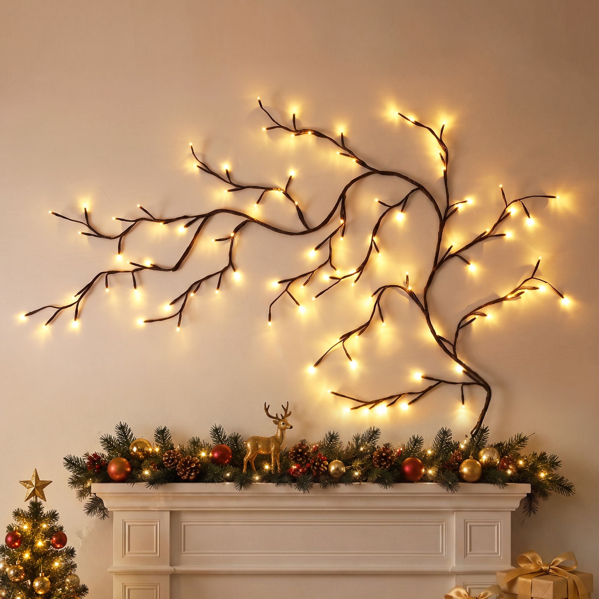 1.8m LED Willow Branch Christmas Decor - Warm White
