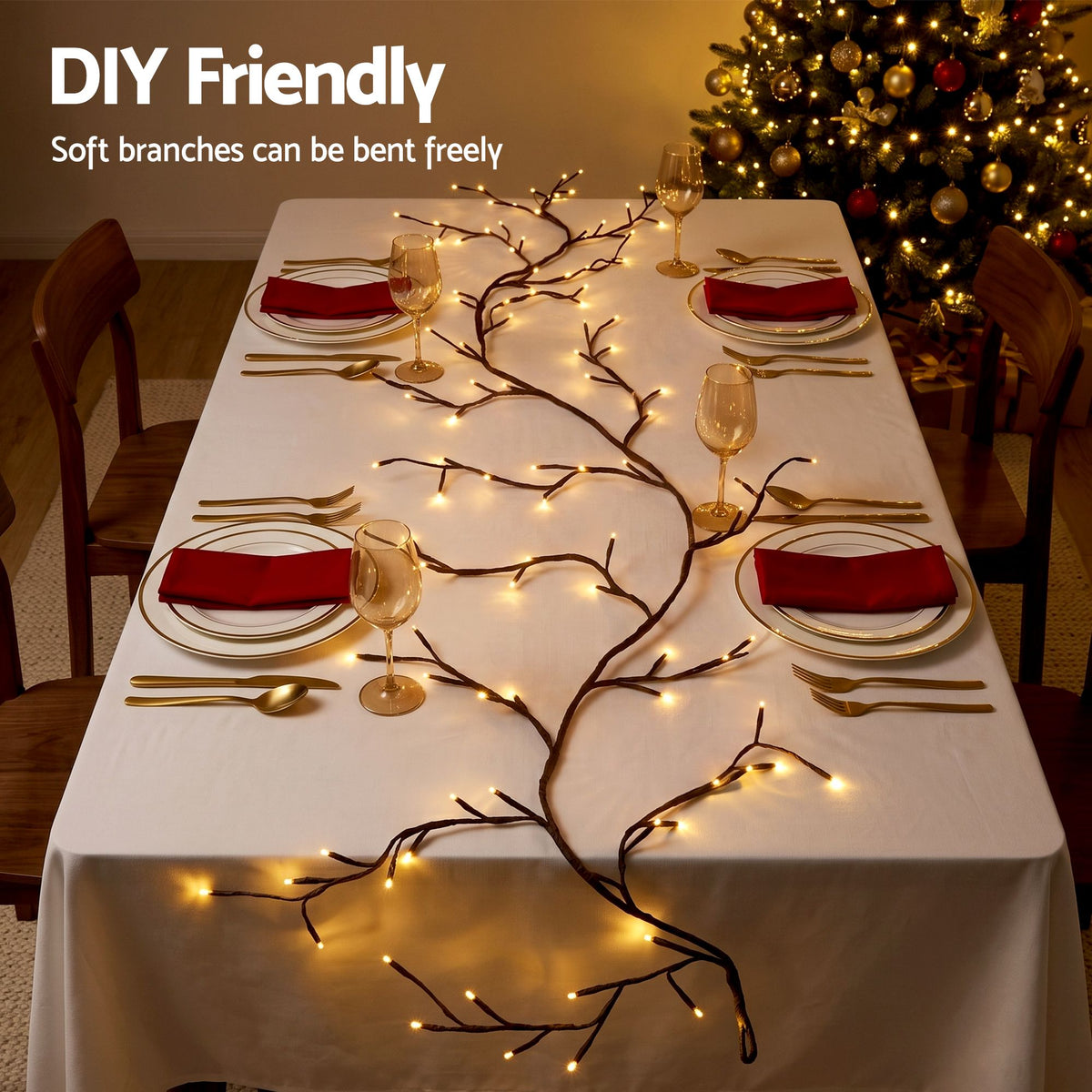 1.8m LED Willow Branch Christmas Decor - Warm White