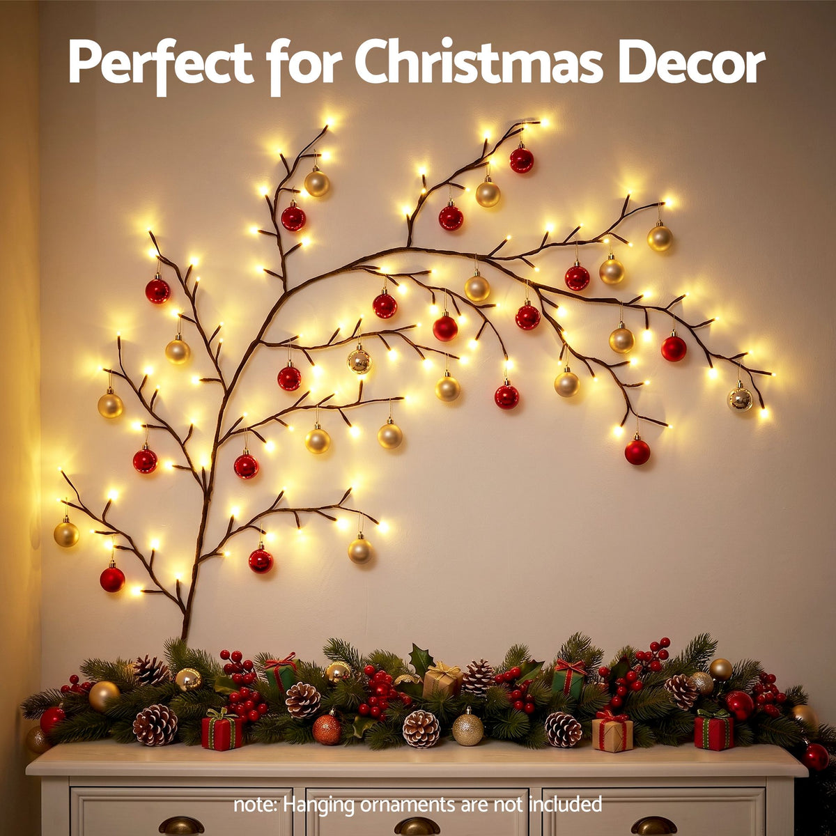1.8m LED Willow Branch Christmas Decor - Warm White
