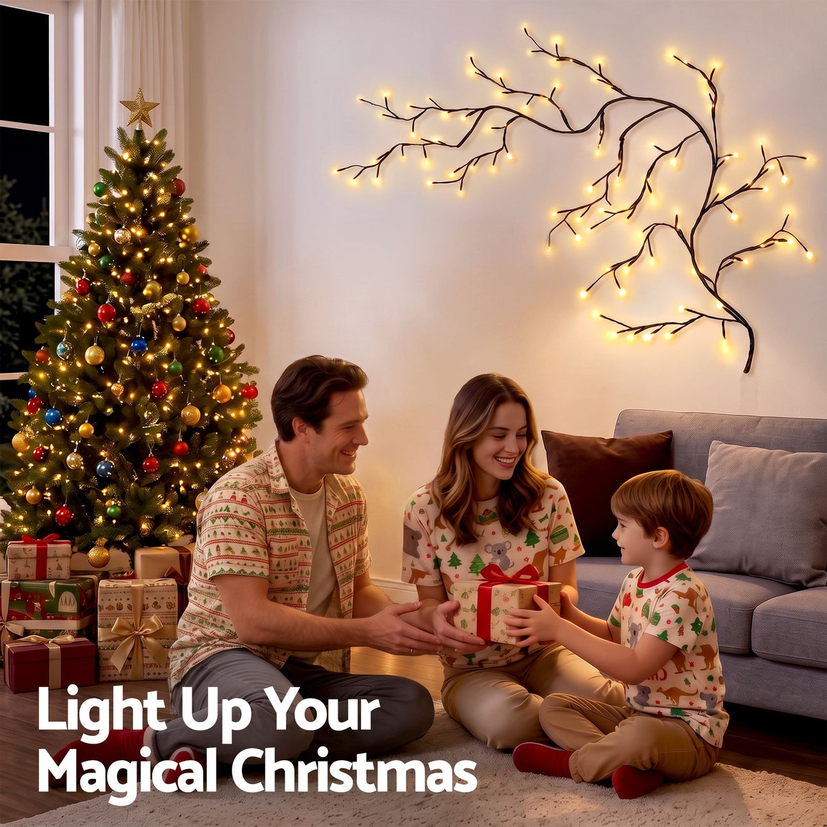1.8m LED Willow Branch Christmas Decor - Warm White