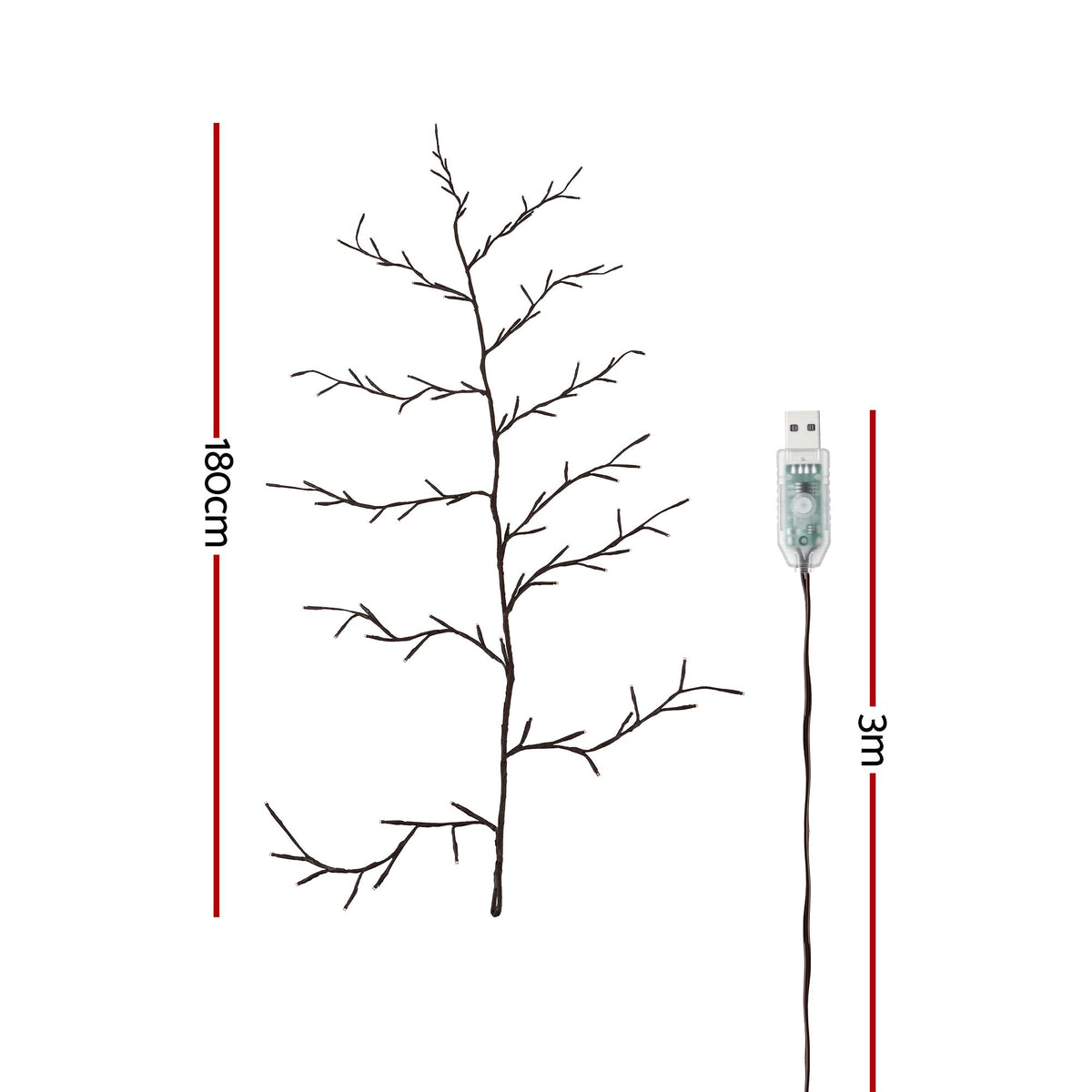 1.8m LED Willow Branch Christmas Decor - Warm White