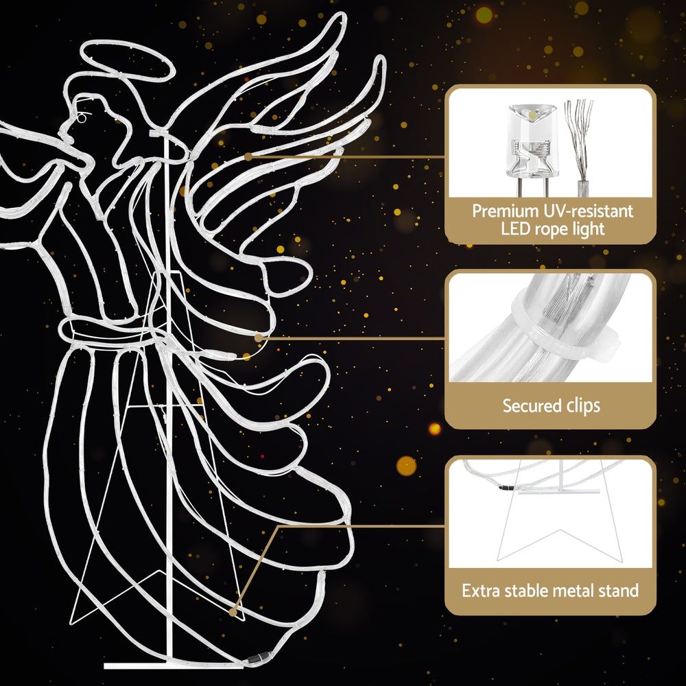144cm Christmas Angel LED Motif Lights - Homecoze