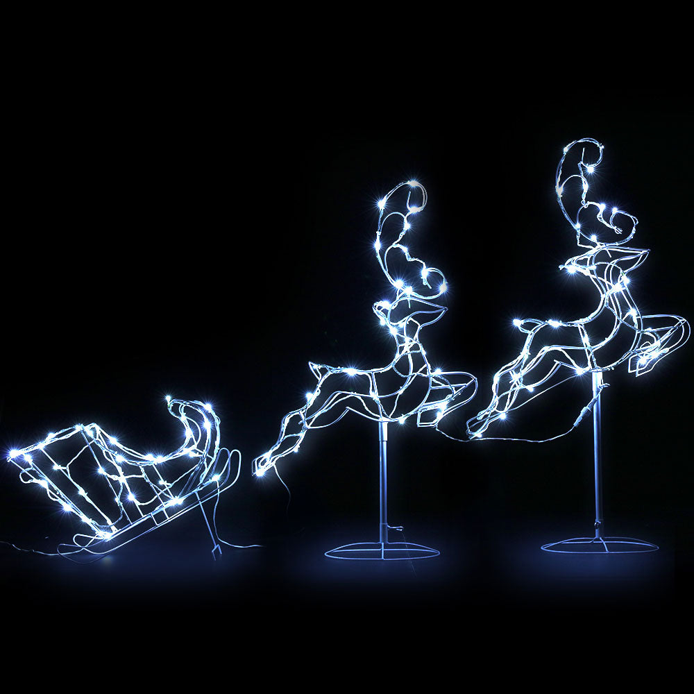 107cm Flying Reindeer & Sleigh LED Christmas Motif Light