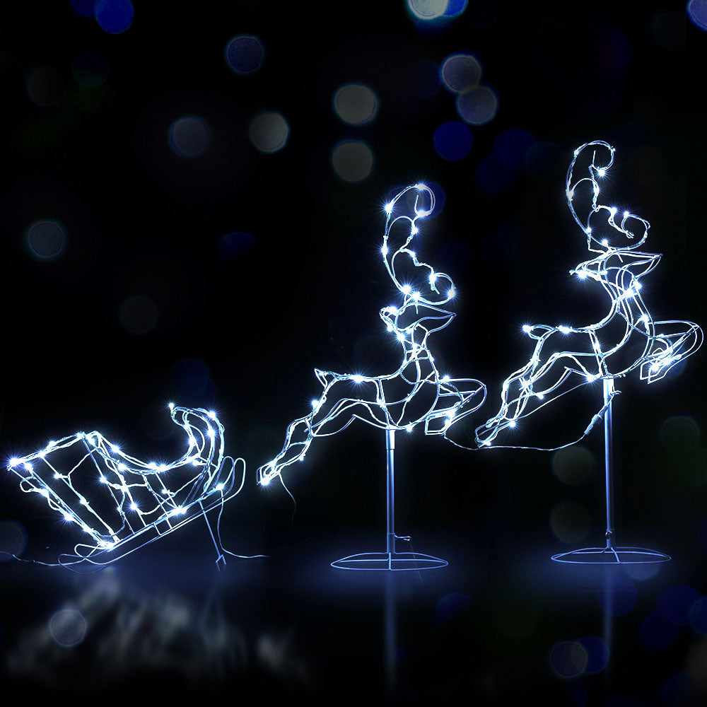 107cm Flying Reindeer & Sleigh LED Christmas Motif Light