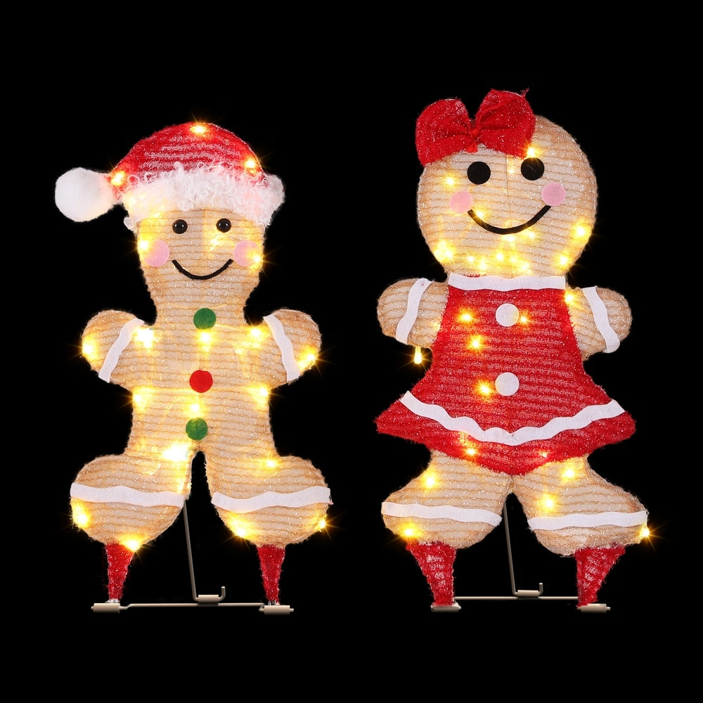 39cm Set of 2 Gingerbread Christmas Motif Lights - Homecoze
