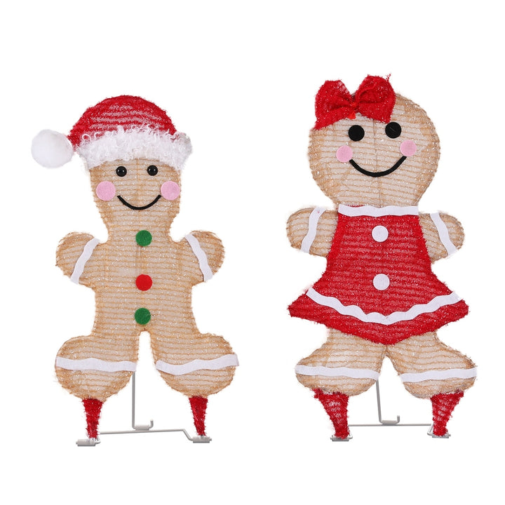 39cm Set of 2 Gingerbread Christmas Motif Lights