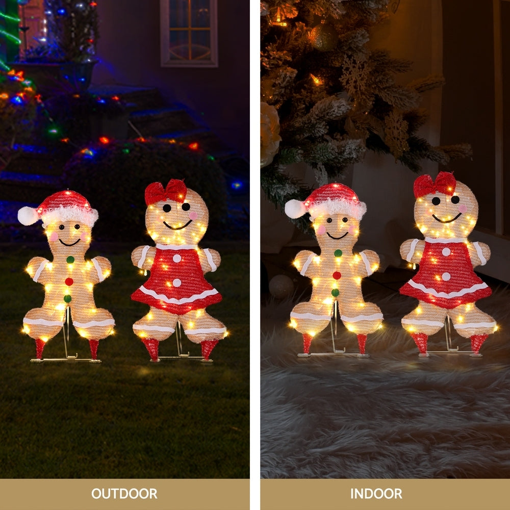 39cm Set of 2 Gingerbread Christmas Motif Lights - Homecoze