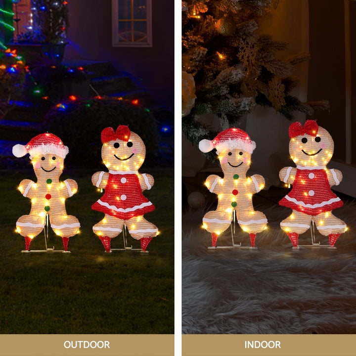 39cm Set of 2 Gingerbread Christmas Motif Lights